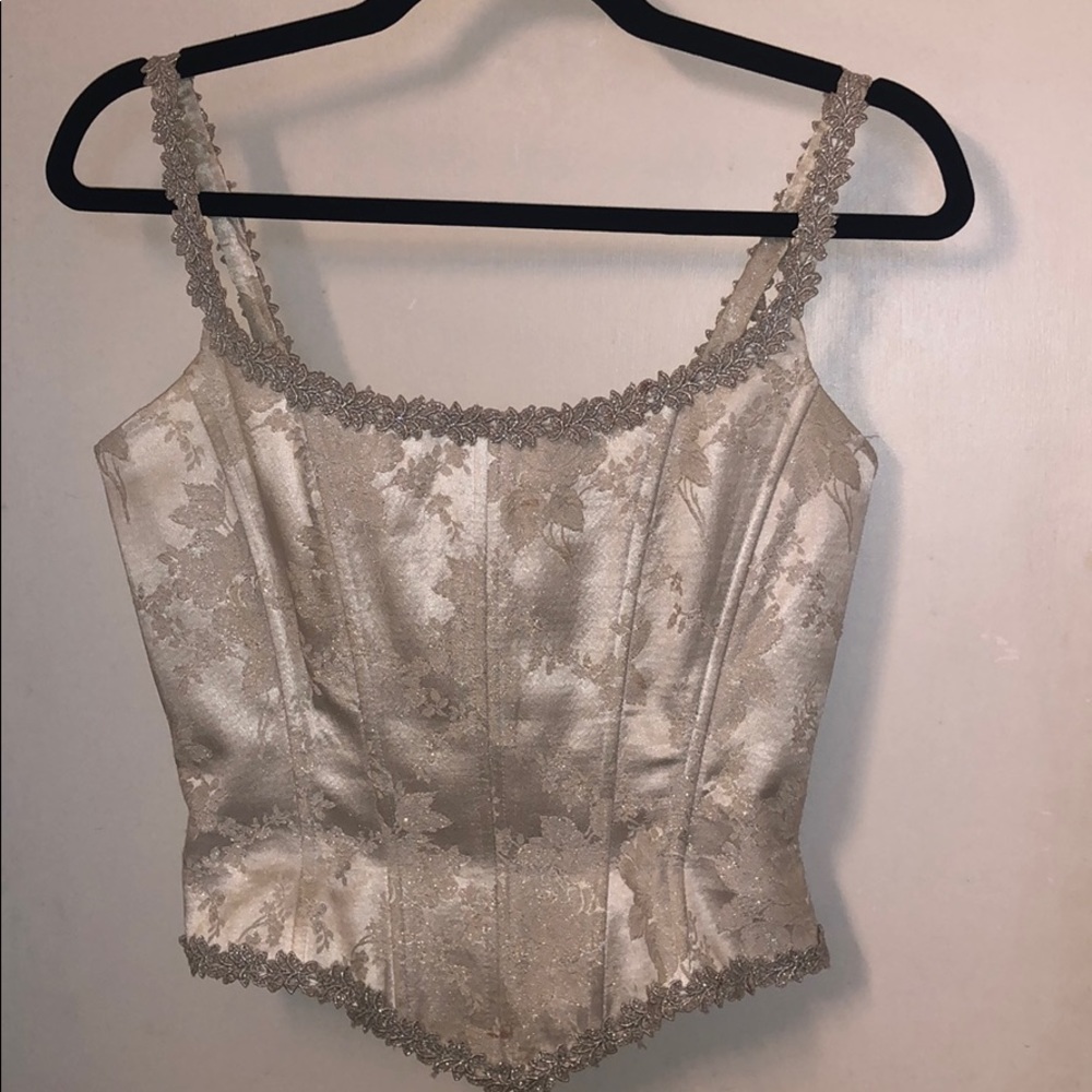 Shimmery Silver Scott McClintock Corset Top